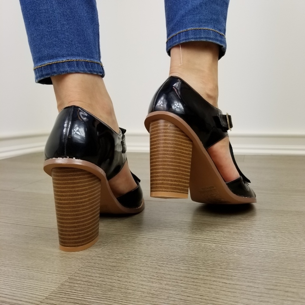 Patent rockabilly oxford high heels w/ tassel - Picture 6 of 8